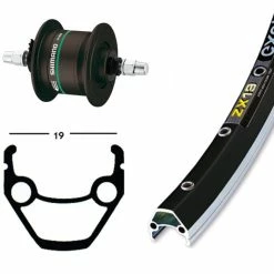 Shimano Forhjul ZX19 700C Dynamo DH3N20 Sort Nav Og Fælg