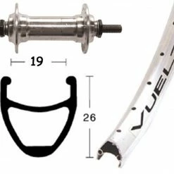 Komplet 700c Forhjul M. Sølv Fælg Og Nav