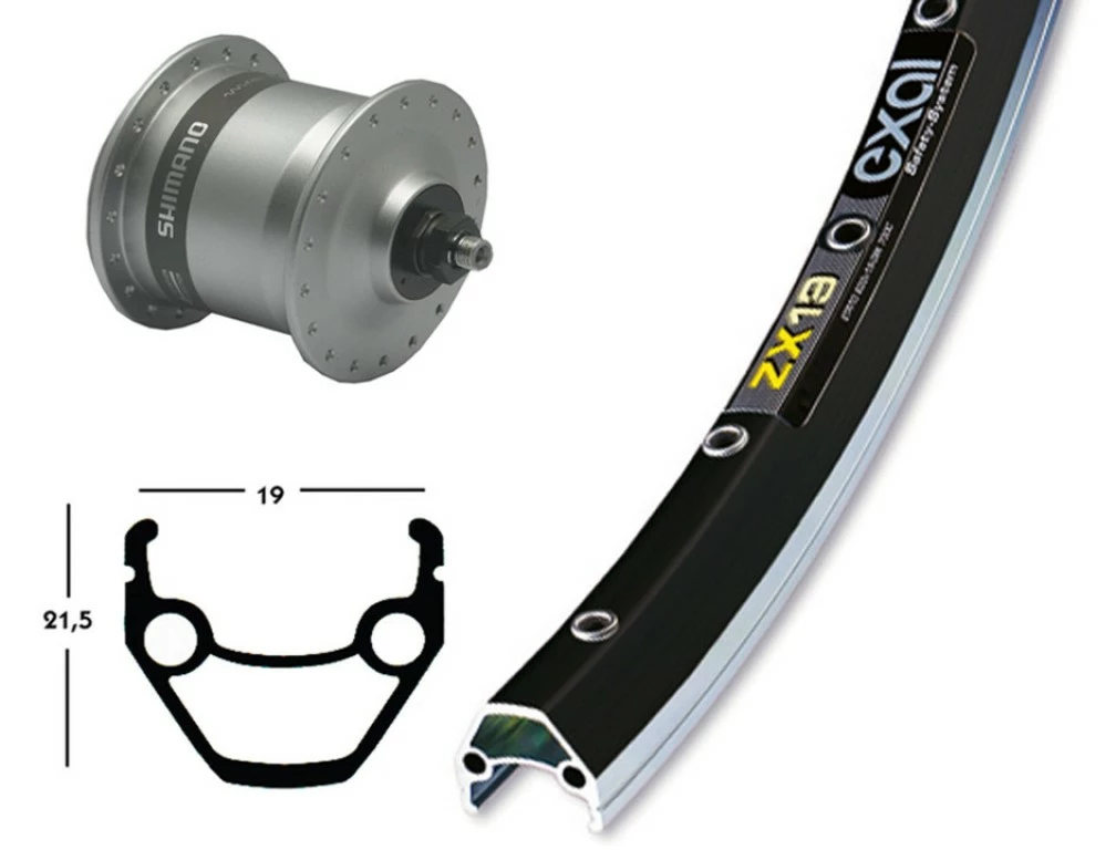 Forhjul 700C Dynamo DH3N30 Sort XZ 19 Fælg