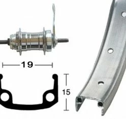 Baghjul 12" (19-203) Med Fodbremse