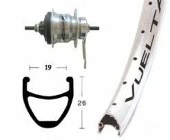 Shimano Baghjul 700c Hjul Med Nexus 7 Nav Sølv